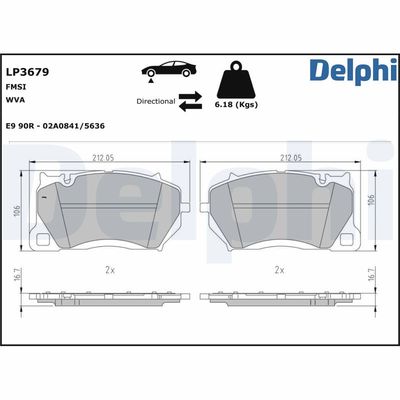 Brake Pad Set, disc brake LP3679