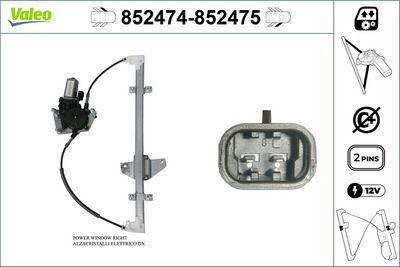 стъклоподемник VALEO 852475