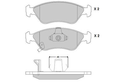 Комплект тормозных колодок, дисковый тормоз E.T.F. 12-0910 для KIA CLARUS