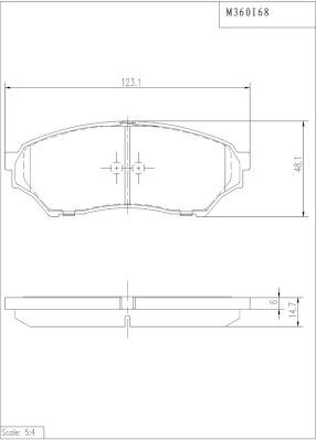 Комплект тормозных колодок, дисковый тормоз NPS M360I68 для MITSUBISHI PAJERO