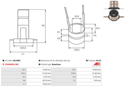 COLECTOR ALTERNATOR AS-PL ASL9002 2