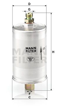Топливный фильтр MANN-FILTER WK 726 для PORSCHE 924
