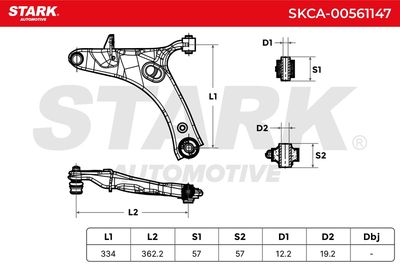 носач, окачване на колелата STARK SKCA-00561147