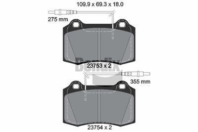 BENDIX Braking BPD2034 Тормозные колодки и сигнализаторы  для PEUGEOT 406 (Пежо 406)