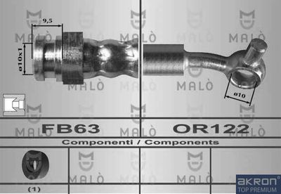 Тормозной шланг AKRON-MALÒ 80555 для MAZDA MPV