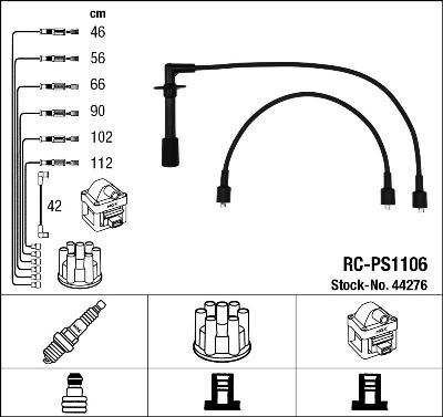 Комплект проводов зажигания NGK 44276 для PORSCHE 911