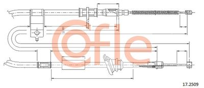 Тросик, cтояночный тормоз COFLE 92.17.2509 для HYUNDAI PONY
