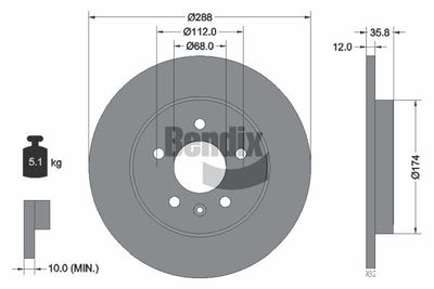 BENDIX Braking BDS1685 Тормозные диски  для AUDI A4 B7 Кабриолет (8HE) 3.0 TDI quattro