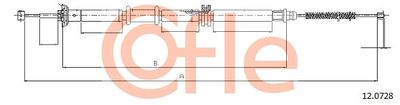 Тросик, cтояночный тормоз COFLE 92.12.0728 для FIAT LINEA