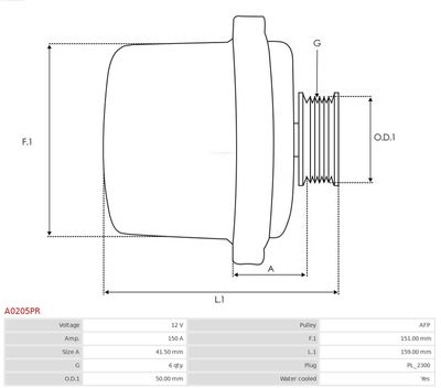 Alternator A0205PR