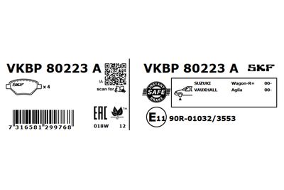 Brake Pad Set, disc brake VKBP 80223 A