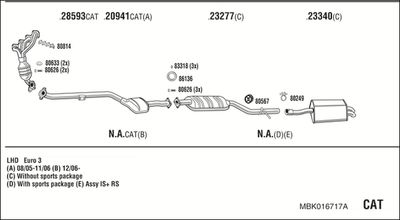 Układ wydechowy WALKER MBK016717A