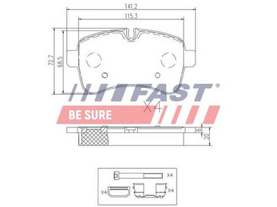 Zestaw klocków hamulcowych, hamulce tarczowe FAST FT29136