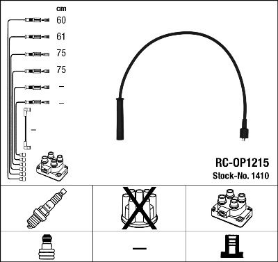 Комплект проводов зажигания NGK 1410 для OPEL CAMPO