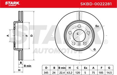 спирачен диск STARK SKBD-0022281
