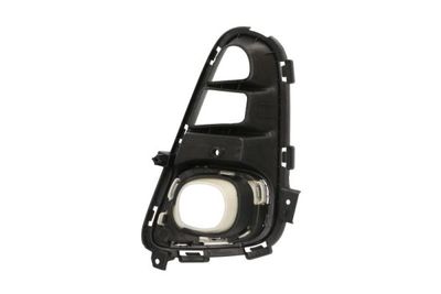 Voorbumper afdekking Voor Links (met verchroomde stipe, met mistlampgaten, plastic, zwart) past: KIA PICANTO III JA 03.17-05.20