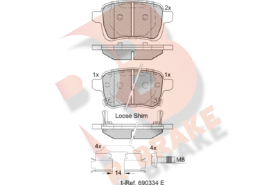 Комплект тормозных колодок, дисковый тормоз R BRAKE RB2170 для ABARTH 500