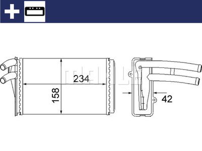 MAHLE AH 54 000S Радиатор печки  для AUDI CABRIOLET (Ауди Кабриолет)