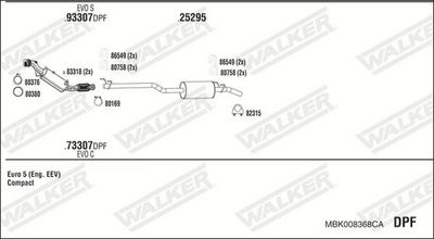 ABGASANLAGE WALKER MBK008368CA