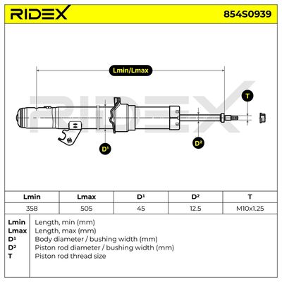 амортисьор RIDEX 854S0939