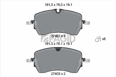 комплект спирачно феродо, дискови спирачки PAGID T4682N