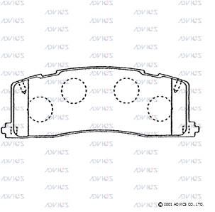 Комплект тормозных колодок, дисковый тормоз ADVICS SN644 для TOYOTA CALDINA