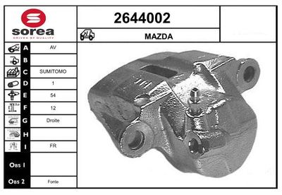EAI 2644002 Тормозной суппорт  для MAZDA 929 (Мазда 929)