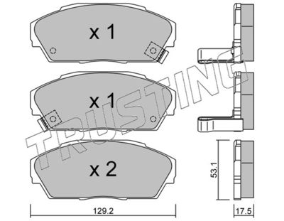 Комплект тормозных колодок, дисковый тормоз TRUSTING 174.0 для HONDA PRELUDE