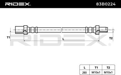 спирачен маркуч RIDEX 83B0224