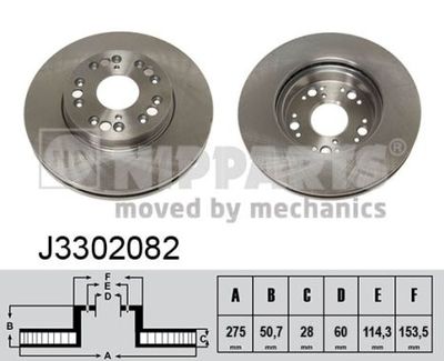 NIPPARTS J3302082 Тормозные диски  для LEXUS LS (Лексус Лс)