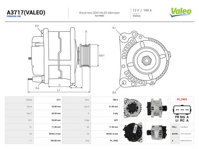 Alternátor AS-PL A3717(VALEO)