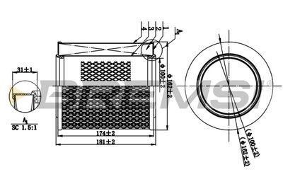 BREMSI FA1260 Воздушный фильтр  для TATA  (Тата Сиерра)