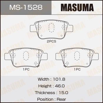Комплект тормозных колодок MASUMA MS-1528 для TOYOTA ALPHARD
