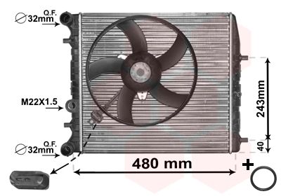 Радиатор, охлаждение двигателя VAN WEZEL 76002013 для SKODA ROOMSTER