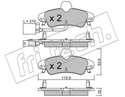 fri.tech. 145.2 Тормозные колодки и сигнализаторы  для FORD MONDEO II седан (BFP) 1.8 TD