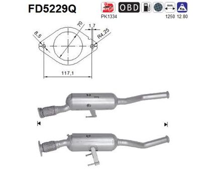 Filtr sadzy / filtr cząstek stałych, układ wydechowy AS FD5229Q