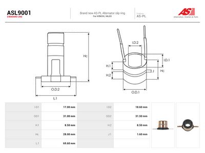 Släpring, generator AS-PL ASL9001