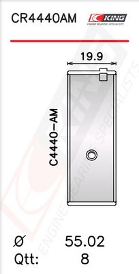 Черупка на биелен лагер KING CR4440AM0.75