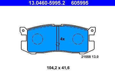 Комплект тормозных колодок, дисковый тормоз ATE 13.0460-5995.2 для FORD USA PROBE