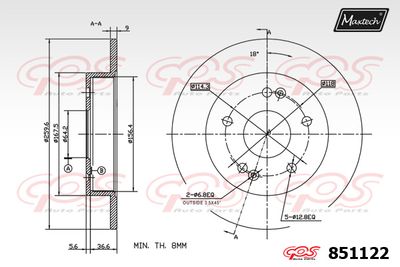 Тормозной диск MAXTECH 851122 для HONDA PRELUDE