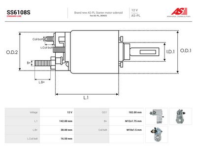Elektromagnetický spínač, štartér AS-PL SS6108S