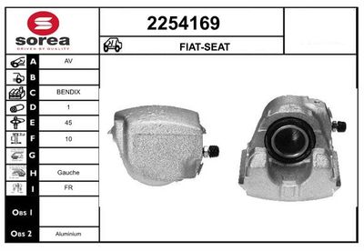 Тормозной суппорт EAI 2254169 для FIAT 850