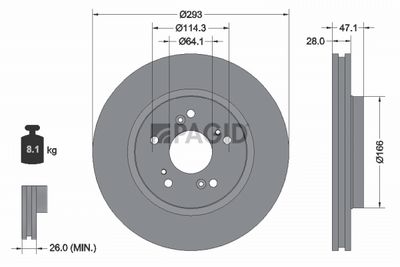 спирачен диск PAGID 54848NC