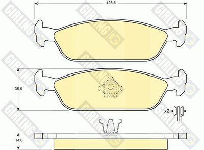 Комплект тормозных колодок, дисковый тормоз GIRLING 6131122 для DAIHATSU CHARADE