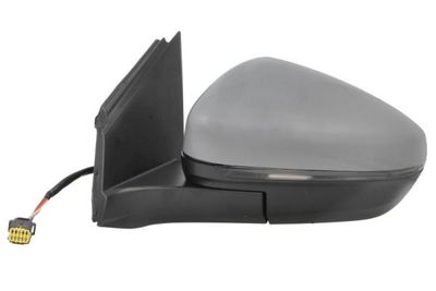 Zijspiegel Links (elektrisch, in reliëf, met verwarming, under-coated, met indicator) past: CITROEN C5 AIRCROSS  PEUGEOT 3008 II P84, 3008 II P84 FL, 5008 II T87, 5008 II T87 FL 05.16-