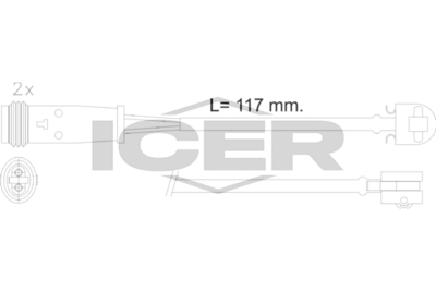 предупредителен контактен сензор, износване на накладките ICER 610612 E C