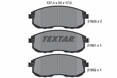 Комплект тормозных колодок, дисковый тормоз TEXTAR 2156101 для NISSAN AVENIR