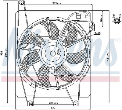 Вентилятор, охлаждение двигателя NISSENS 85623 для HYUNDAI LANTRA