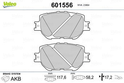 Комплект тормозных колодок, дисковый тормоз VALEO 601556 для LEXUS IS