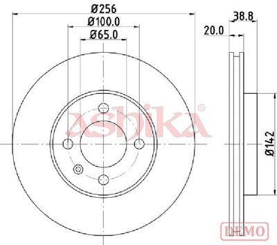 спирачен диск ASHIKA 60-00-0935C